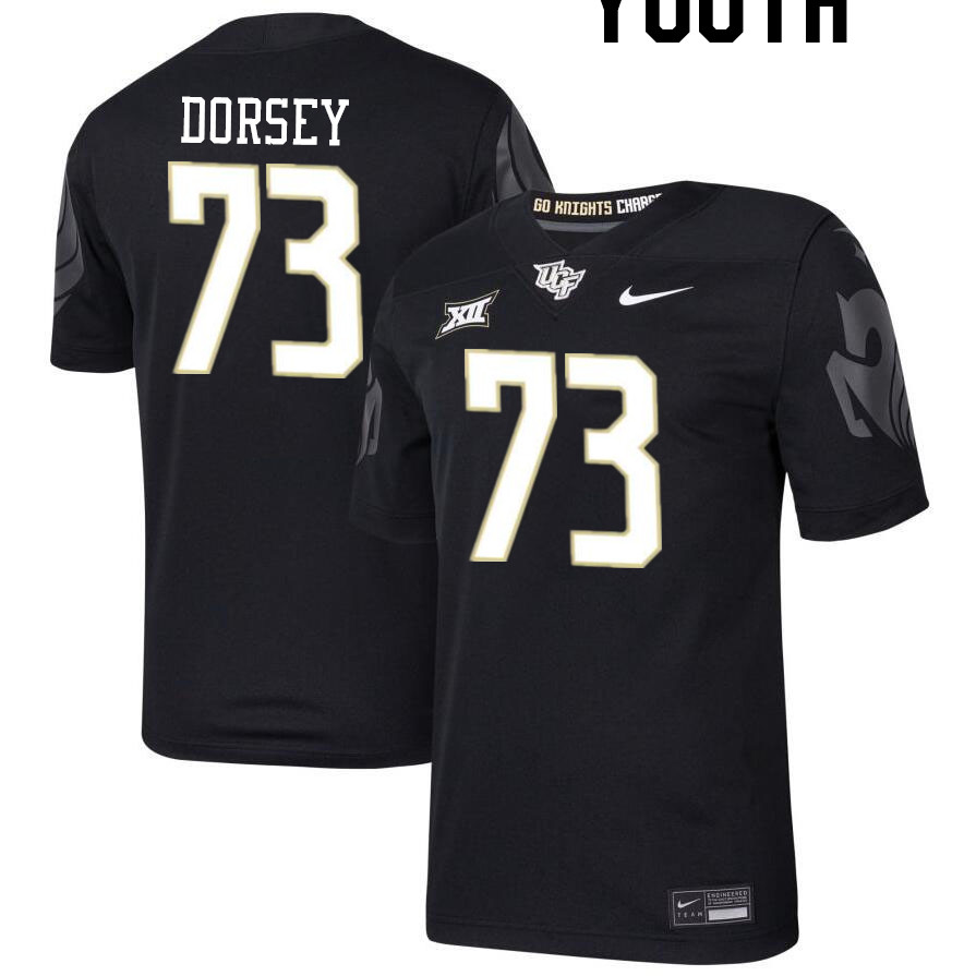 Youth #73 Wes Dorsey UCF Knights Big 12 Conference College Football Jerseys Stitched-Black